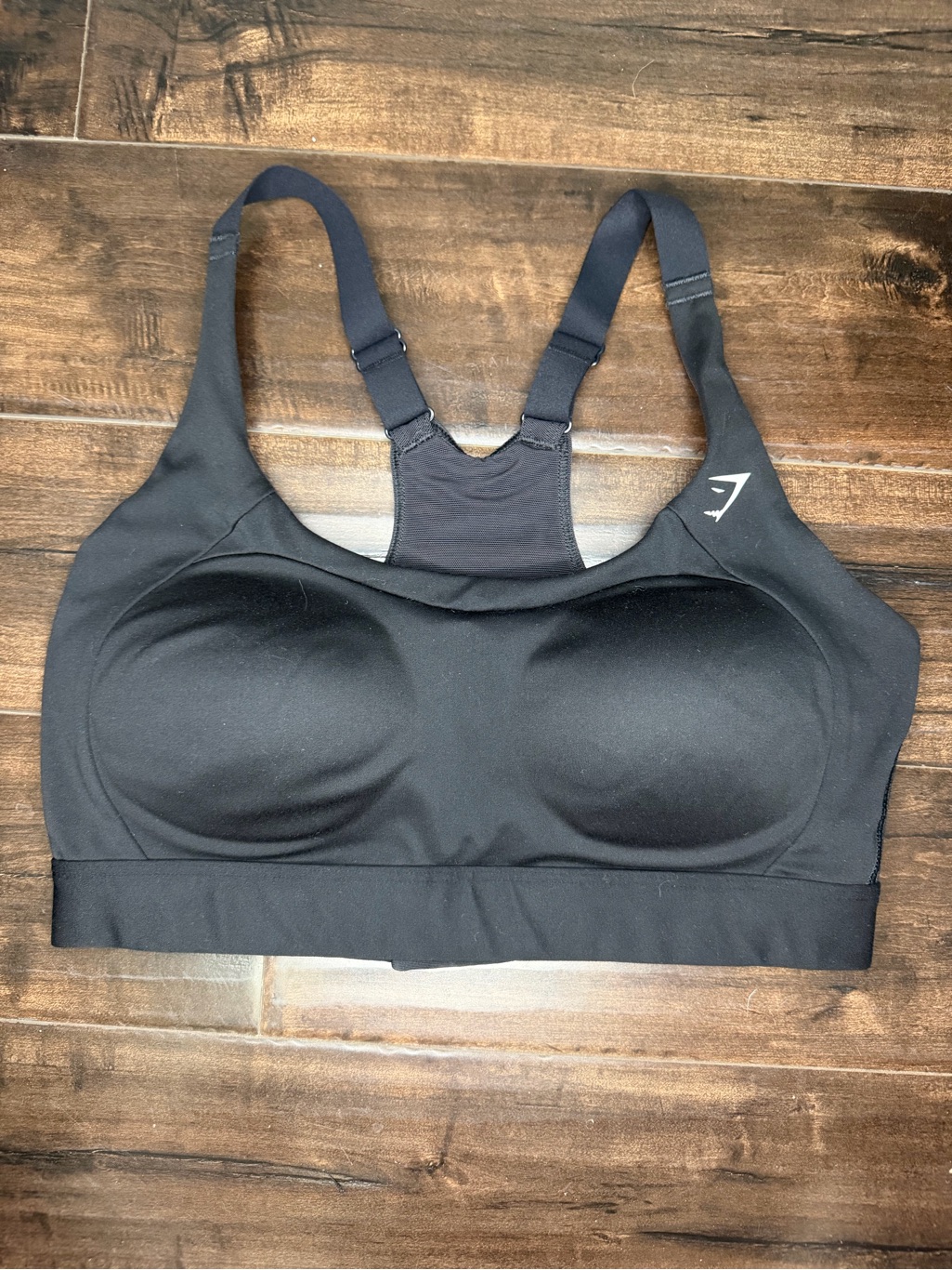 Gymshark Black High Support Sports Bra Medium Adjustable Racerback Mesh
